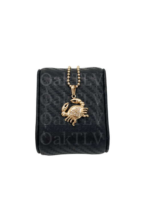 Custom 14k Solid Gold Crab Pendant By OakTLV